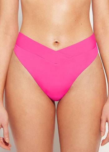 Calzedonia High-Taille V-Cut Brazilian Indonesia Bikinihosen Damen Rosa | CH2728MA