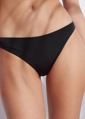 Calzedonia Indonesia Eco Low rise Bikinihosen Damen Schwarz | CH2718PQ