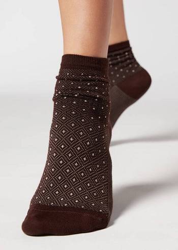 Calzedonia Kurzes Patterned Socken Damen Braun | CH1684VD