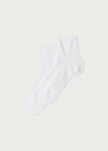 Calzedonia Light Baumwoll Kurzes Socken Kinder Weiß | CH1004LH