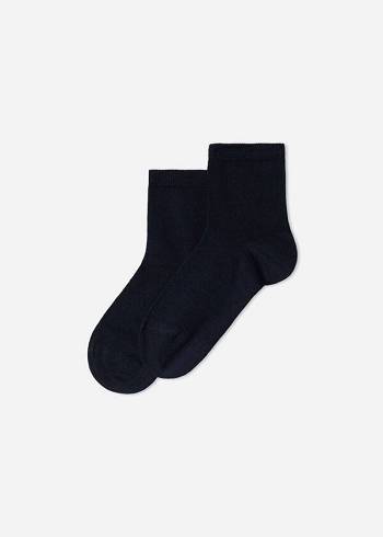 Calzedonia Light Baumwoll Kurzes Socken Kinder Navy | CH1008VD