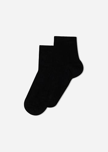 Calzedonia Light Baumwoll Kurzes Socken Kinder Schwarz | CH1079HK