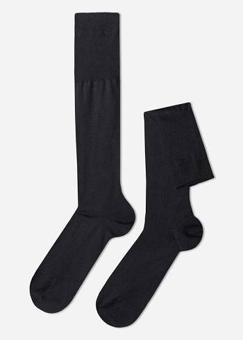 Calzedonia Lisle Thread Long Socken Herren Grau Blau | CH1424VD