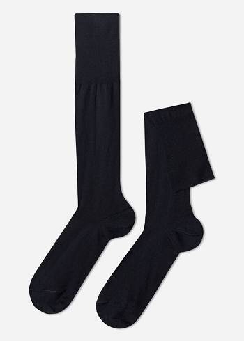 Calzedonia Lisle Thread Long Socken Herren Blau | CH1425BC