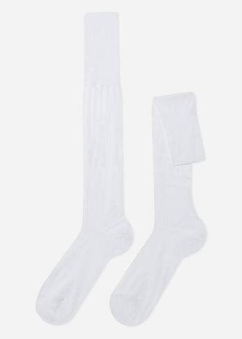 Calzedonia Lisle Thread Long Socken Herren Weiß | CH1427MA