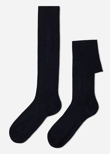 Calzedonia Long with Cashmere Socken Herren Blau | CH1403WY