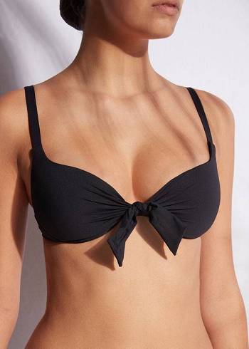 Calzedonia Patrizia Indonesia Push-Up Bikinioberteile Damen Schwarz | CH2253ZG