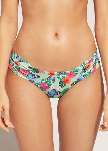 Calzedonia Ruffled Brazilian Malibu Bikinihosen Damen Mehrfarbig | CH2662XF