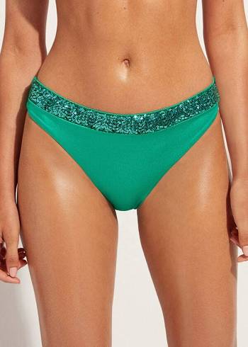 Calzedonia Sequined Cannes Bikinihosen Damen Grün | CH2655WY