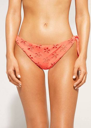 Calzedonia Side Tie Brazilian Corfù Bikinihosen Damen Koralle Orange | CH2633YU