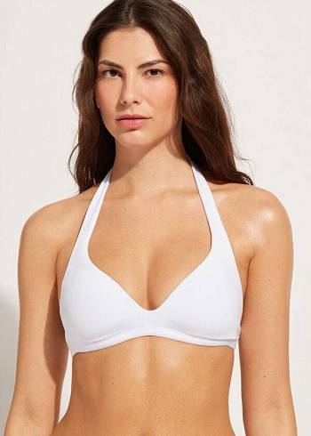 Calzedonia Soft Gepolstert Triangle Indonesia Bikinioberteile Damen Weiß | CH2224JJ