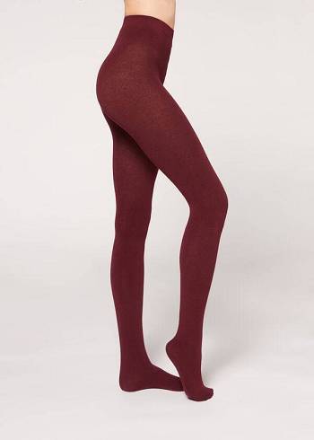 Calzedonia Soft Modal and Cashmere Blend Opaque Strumpfhose Damen Bordeaux | CH3132RW