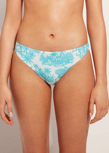 Calzedonia Sorrento Bikinihosen Damen Blau | CH2616CE