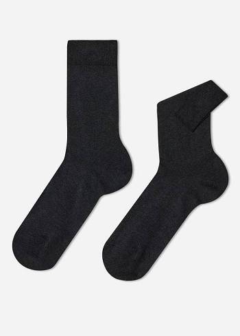 Calzedonia Stretch Baumwoll Crew Socken Herren Grau | CH1375MA