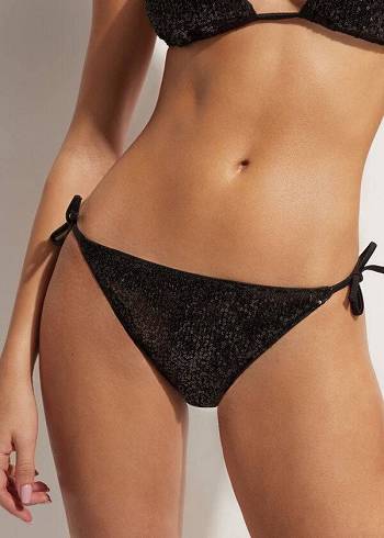 Calzedonia String Cannes Bikinihosen Damen Schwarz | CH2606YU