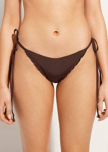 Calzedonia String Tanga Islamorada Bikinihosen Damen Kaffee Braun | CH2573DN