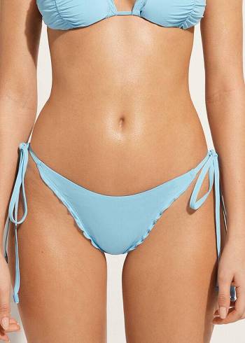 Calzedonia String Tanga Islamorada Bikinihosen Damen Blau | CH2574SO