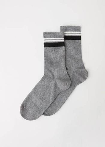 Calzedonia Stripe Motif Crew Socken Herren Grau | CH1320VD