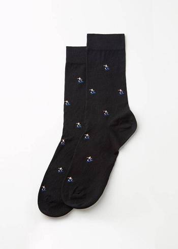 Calzedonia Summer Print Crew Socken Herren Schwarz | CH1315KI