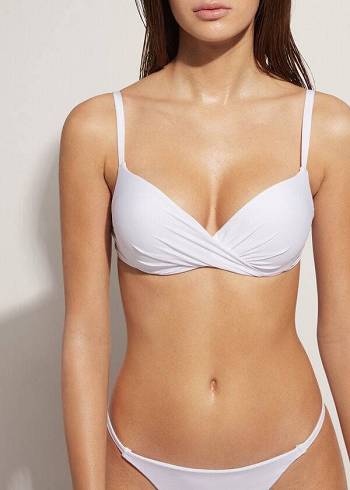 Calzedonia Super Gepolstert Push Up Indonesia Eco cobey Bikinioberteile Damen Weiß | CH2214UT