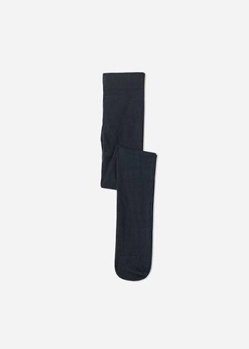 Calzedonia Super Opaque with Cashmere Strumpfhose Kinder Blau | CH1181FM