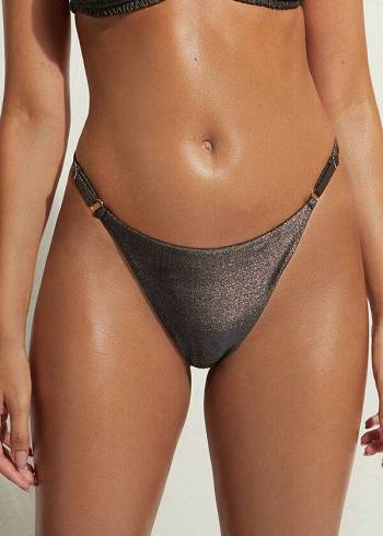 Calzedonia Thin Sides Tanga Hollywood Bikinihosen Damen Schwarz | CH2562BC