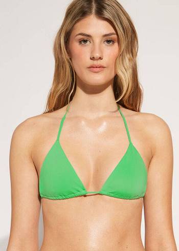 Calzedonia Triangle String Indonesia Eco rosa Bikinioberteile Damen Grün | CH2148LH