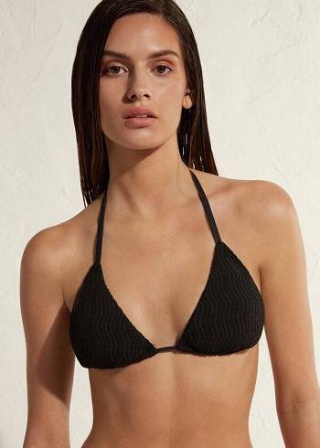 Calzedonia Triangle String Mykonos Bikinioberteile Damen Schwarz | CH2136UT