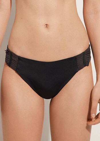 Calzedonia Tulle Insert Tokyo Bikinihosen Damen Schwarz | CH2533QZ