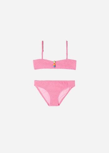 Calzedonia Two-Piece Bandeau San Diego Badeanzüge Kinder Rosa | CH1123IS