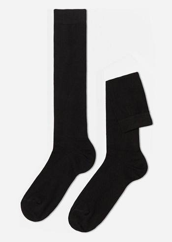 Calzedonia Warm Baumwoll Long Socken Herren Schwarz | CH1411PQ