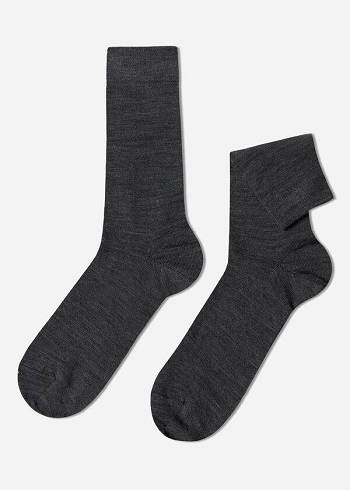 Calzedonia Wolle and Baumwoll Crew Socken Herren Grau | CH1388DN