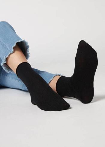 Calzedonia Wolle and Baumwoll Kurzes Socken Damen Schwarz | CH1632VD