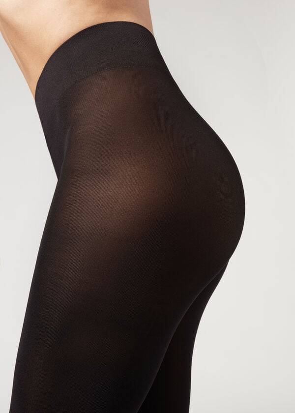 Calzedonia 100 Denier Total Kompfort Soft Touch Opaque Strumpfhose Damen Schwarz | CH3179QZ