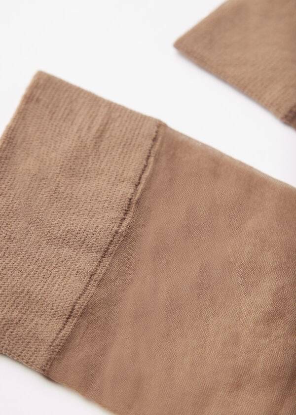 Calzedonia 20 Denier Kompfort Cuff Knee-Highs Long Socken Damen Beige Braun | CH1966LH