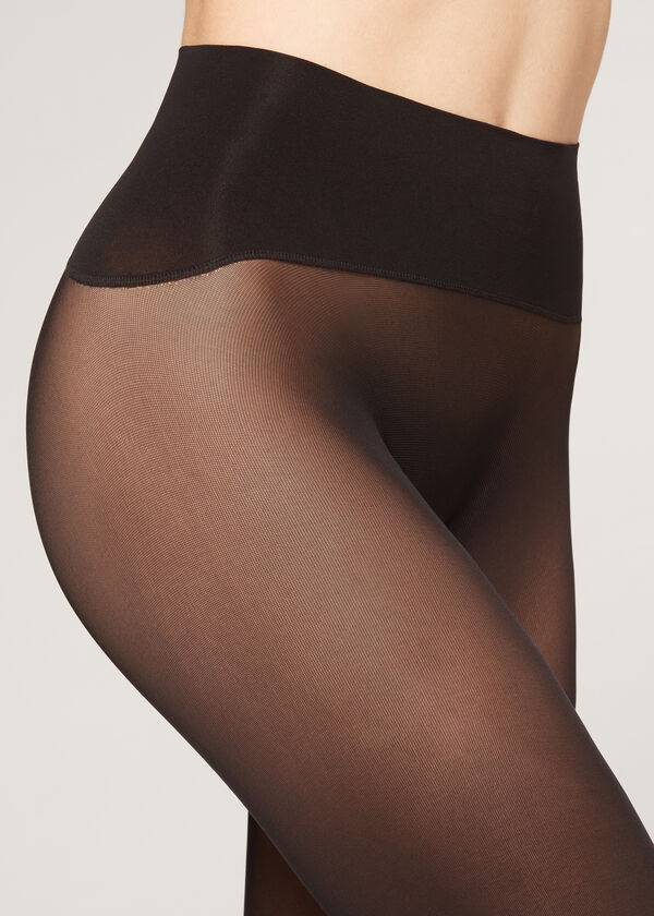 Calzedonia 30 Denier Totally Invisible Opaque Strumpfhose Damen Schwarz | CH3171OR