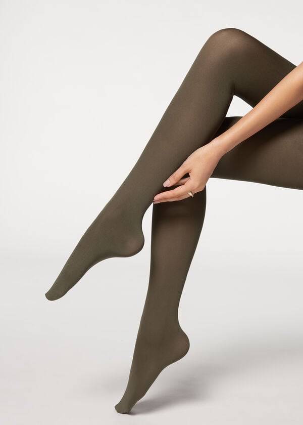 Calzedonia 50 Denier Total Kompfort Soft Touch Opaque Strumpfhose Damen Olivgrün Grün | CH3166FM