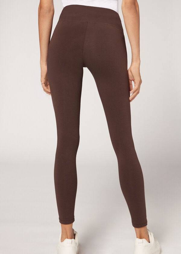 Calzedonia Baumwoll Leggings Damen Braun | CH1551ZG