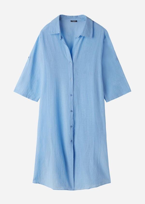 Calzedonia Baumwoll Maxi Shirt Cover-Ups Damen Blau | CH2122LH