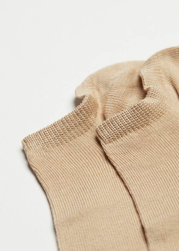 Calzedonia Baumwoll No-Show rosa Socken Herren Braun Beige | CH1298QZ