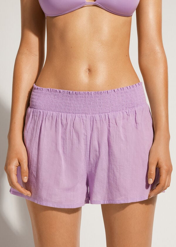 Calzedonia Baumwoll Shorts Cover-Ups Damen Lila | CH2071ZG