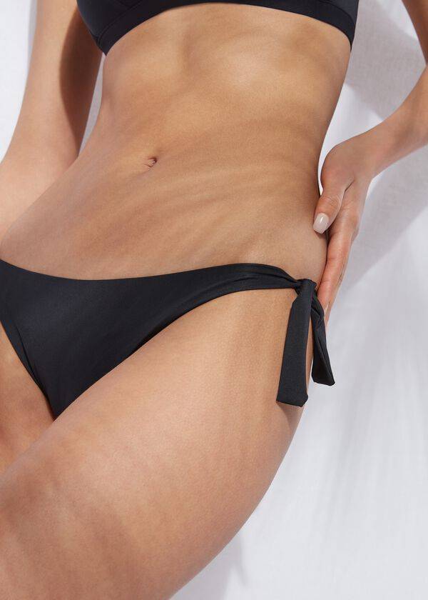 Calzedonia Bow Brazilian Indonesia Eco Bikinihosen Damen Schwarz | CH2893EX