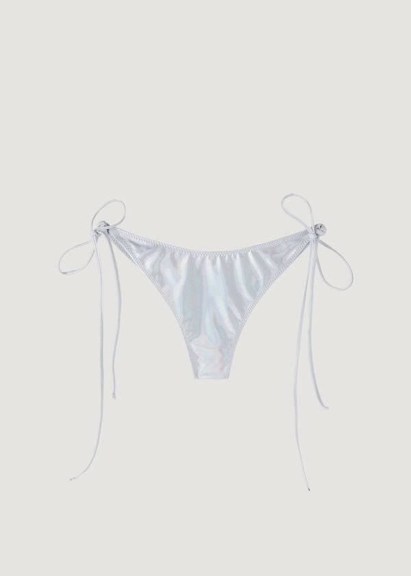 Calzedonia Brazilian Side Tie Daytona Bikinihosen Damen Silber | CH2869QZ