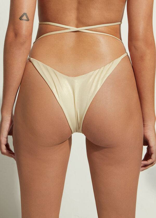 Calzedonia Brazilian String Abu Dhabi Bikinihosen Damen Gold | CH2865TV