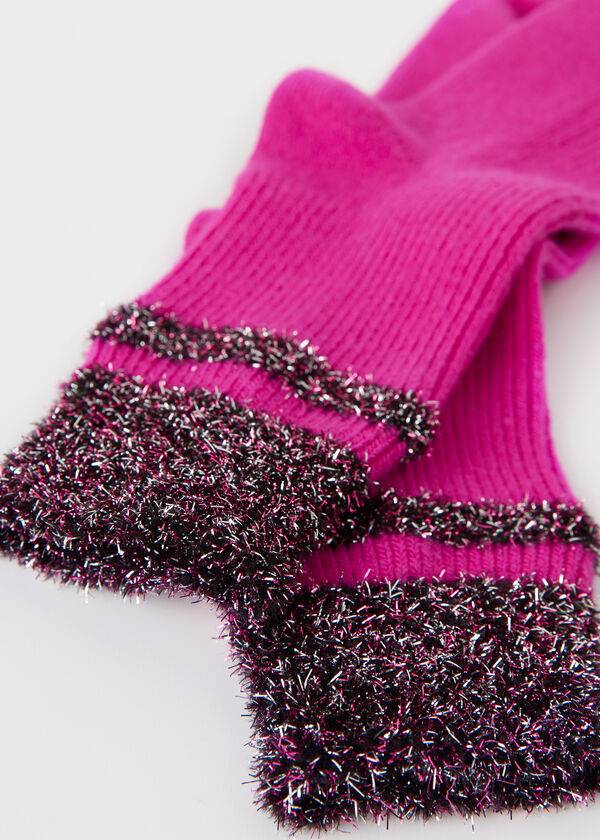 Calzedonia Cashmere Kurzes with Glitter Trim Socken Damen Rosa | CH1833HK