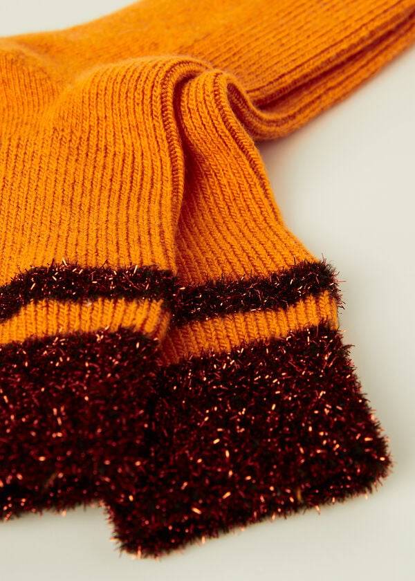 Calzedonia Cashmere Kurzes with Glitter Trim Socken Damen Orange | CH1835KI