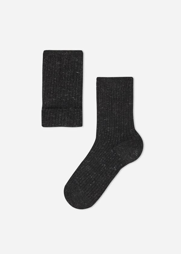 Calzedonia Cashmere and Glitter Kurzes Socken Kinder Schwarz | CH1104GL