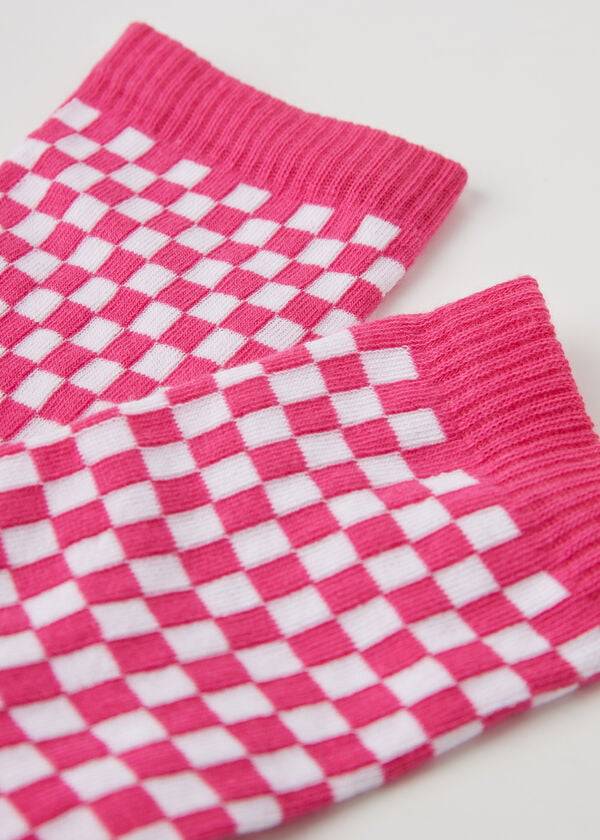 Calzedonia Checkered Pattern Kurzes Socken Damen Rosa | CH1827PQ