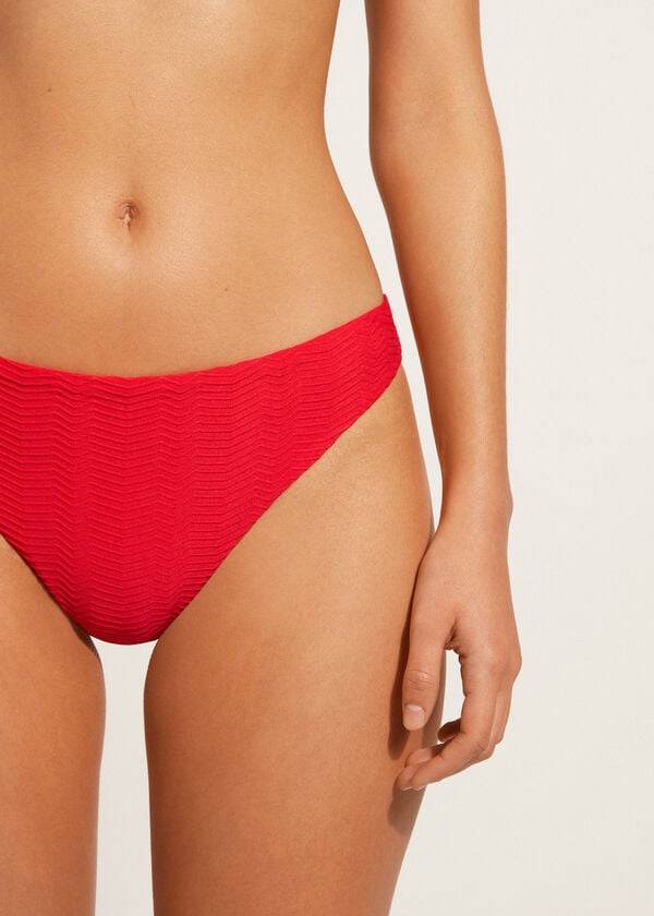 Calzedonia Chevron Casablanca Bikinihosen Damen Rot | CH2842PQ