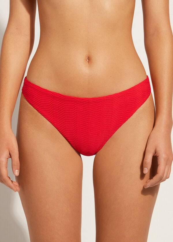 Calzedonia Chevron Casablanca Bikinihosen Damen Rot | CH2842PQ